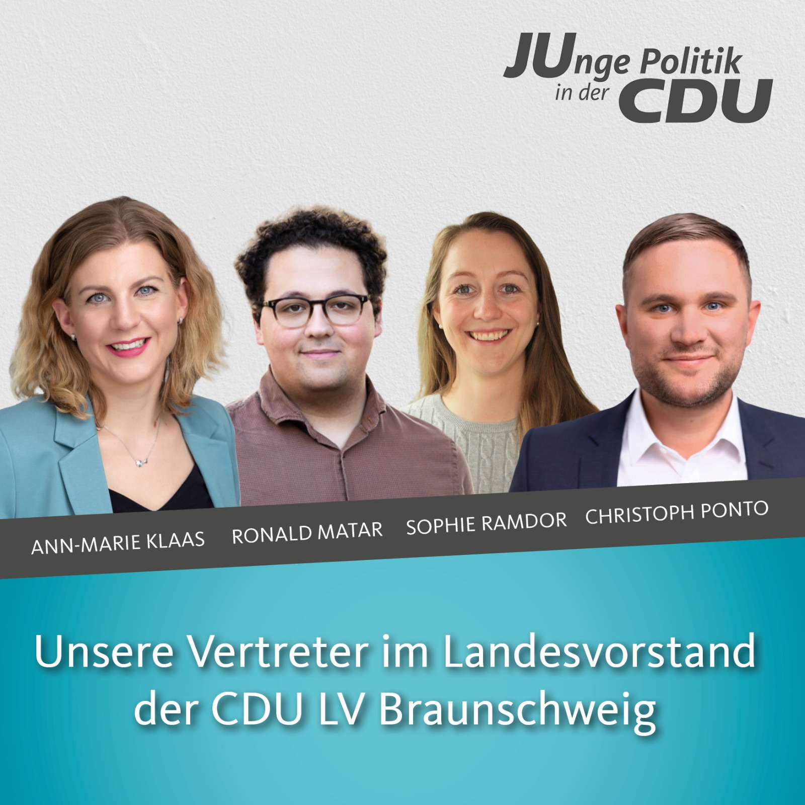 Junge Union erfolgreich: Vier JUler in den CDU Landesvorstand gewählt!; Grafik: Junge Union Landesverband Braunschweig